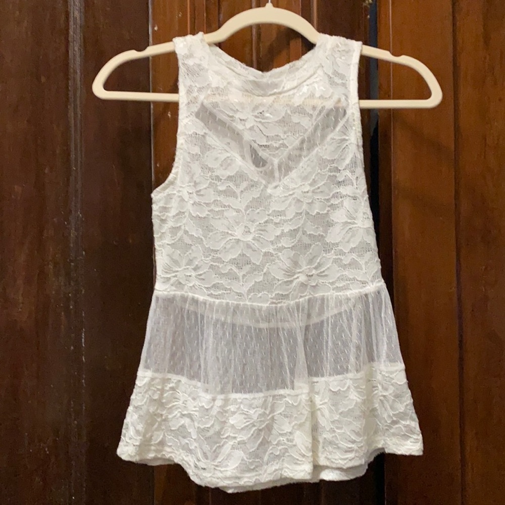 NEW White Lace Tank Top (Junior’s Medium)